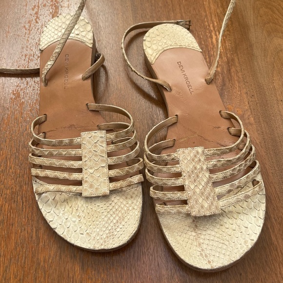 Devi Kroell Beige Python Sandals - Picture 3 of 6